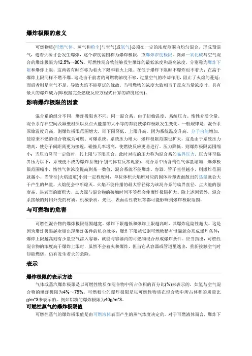 爆炸极限范围