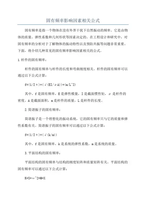 固有频率影响因素相关公式