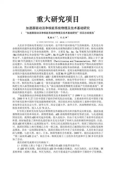 重大研究项目