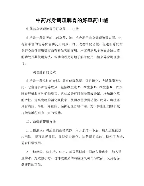 中药养身调理脾胃的好草药山楂