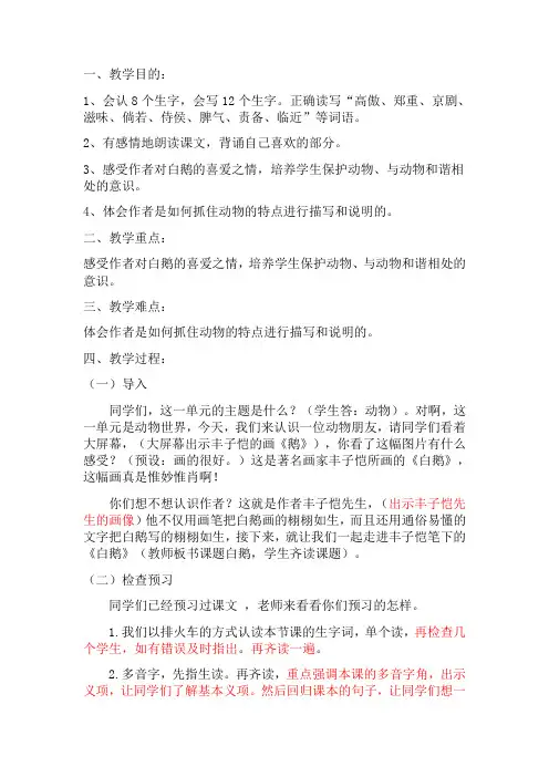 白鹅教案 4