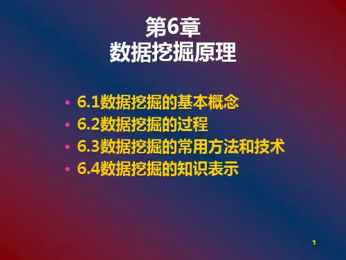 数据挖掘原理  第6章 4。1