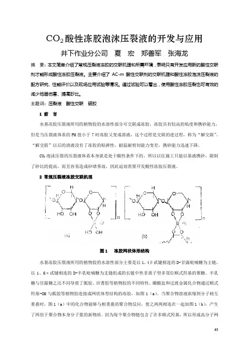 CO2酸性冻胶泡沫压裂液的开发与应用