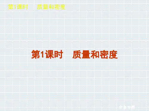 2012版中考一轮复习物理精品课件(含2011中考真题北京专版)第1课时质量与密度(21ppt