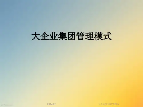 大企业集团管理模式