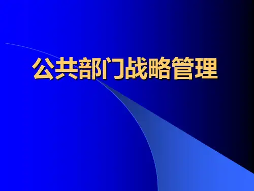 公共部门战略管理