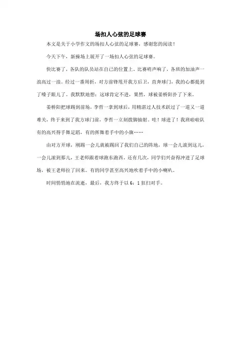 场扣人心弦的足球赛_小学作文