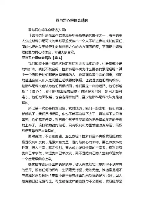 罪与罚心得体会精选
