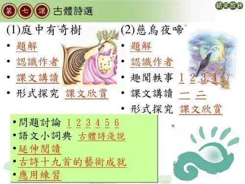 八年级上册 庭中有奇树PPT教学课件