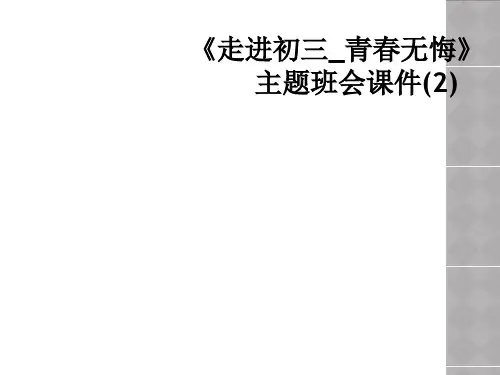 《走进初三_青春无悔》主题班会课件(2)