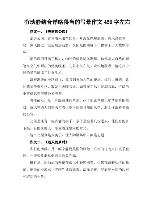有动静结合详略得当的写景作文450字左右