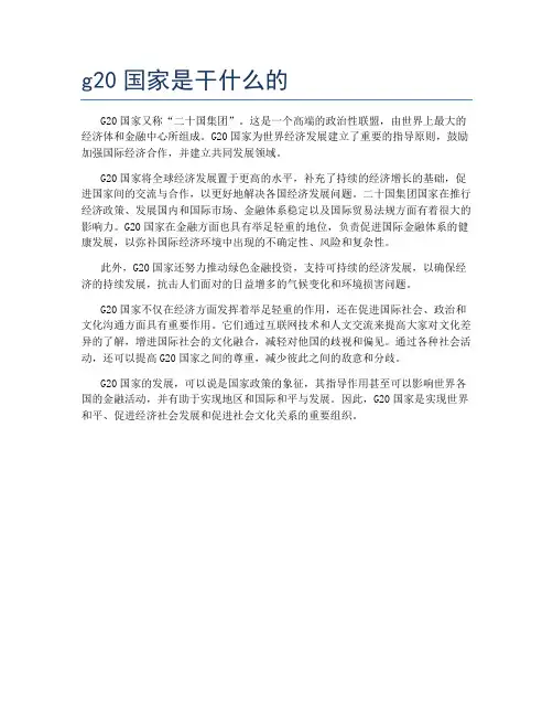 g20国家是干什么的