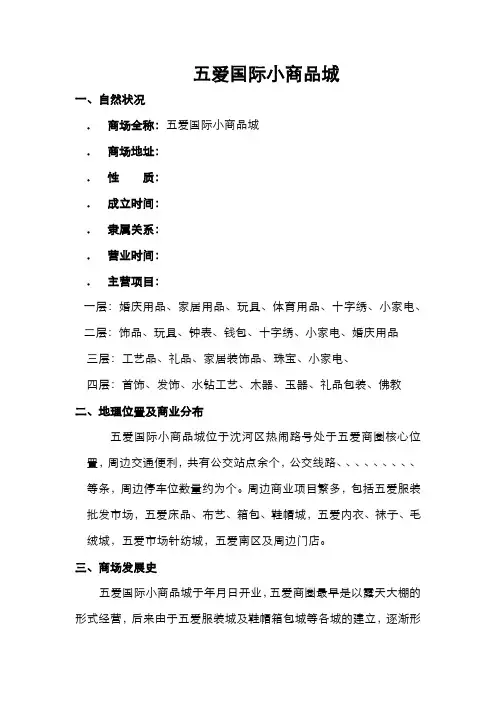 沈阳五爱国际小商品城市场调研报告.docx