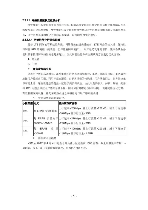 4G网络专题总结报告