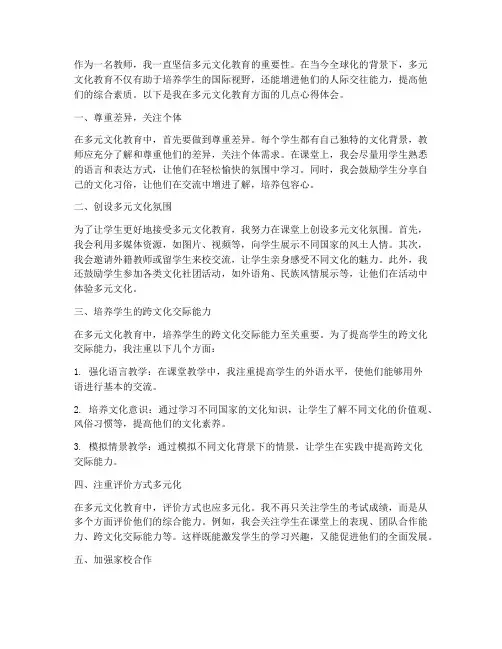 教师多元文化教育心得体会
