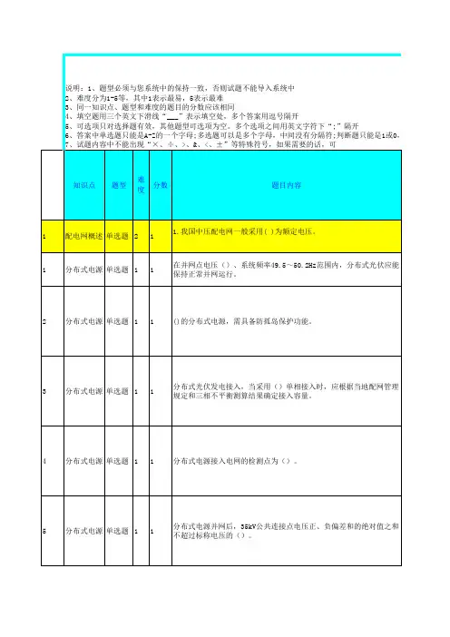 2016配电网调控人员培训题库第8章