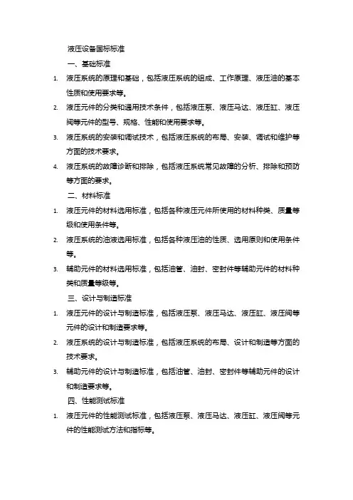 液压设备国标标准