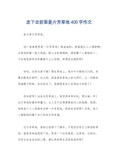 走下去前面是片芳草地400字作文