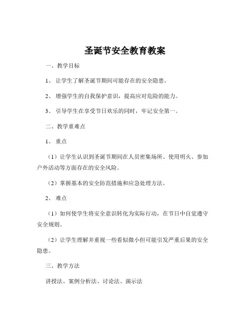 圣诞节安全教育教案