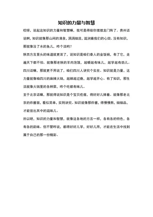 知识的力量与智慧