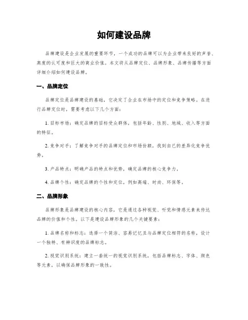 如何建设品牌