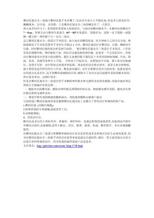 椎间孔镜安全三角区