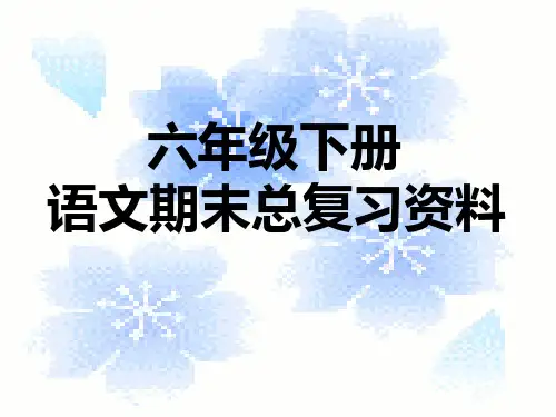 人教版六年级下册语文《总复习》课件