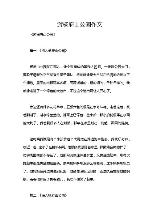 游杨府山公园作文