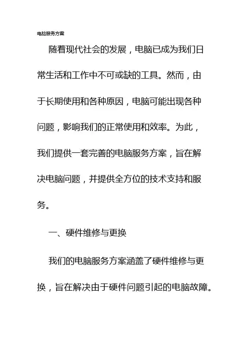 电脑服务方案