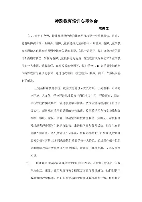 特殊教育培训心得体会