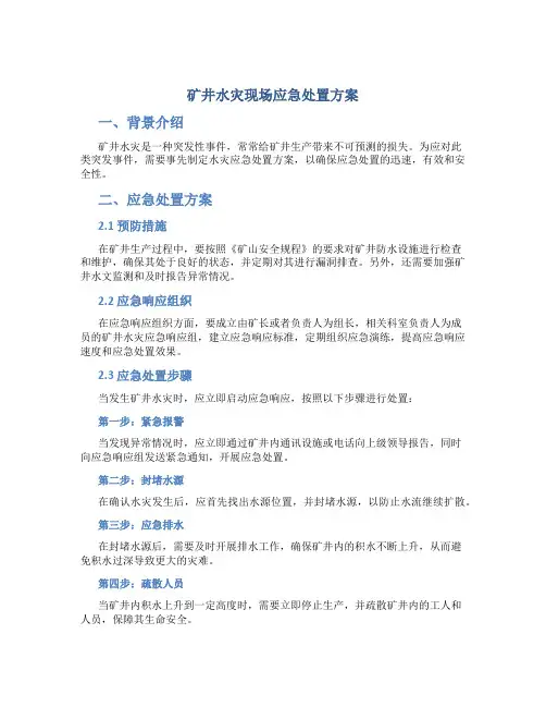 矿井水灾现场应急处置方案