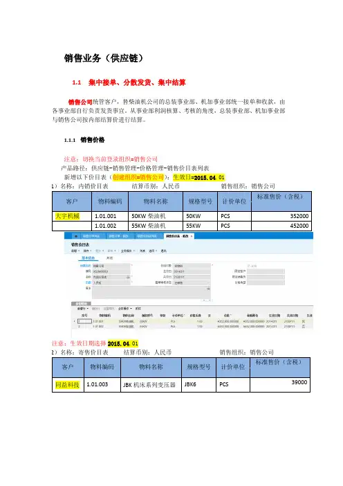 K3Cloud系统操作手册-销售业务