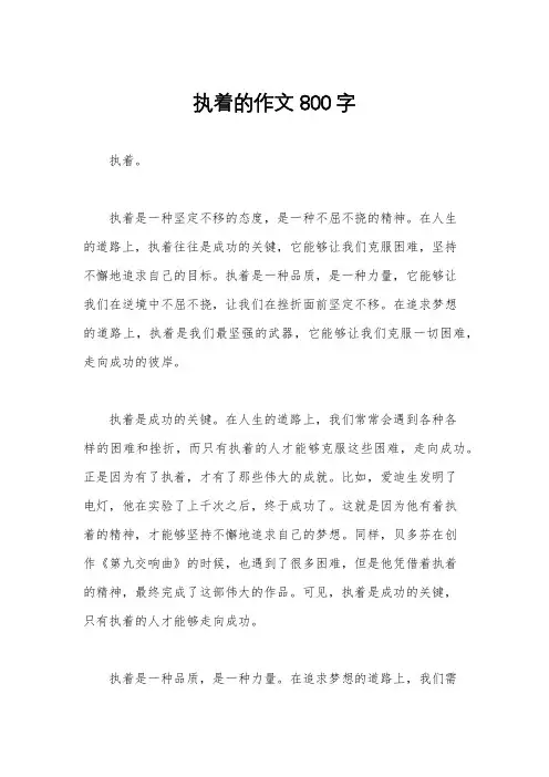 执着的作文800字