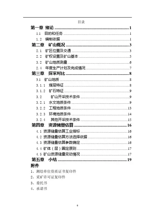 报告(储量年报)