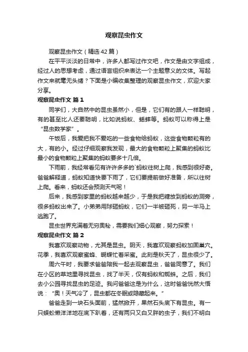 观察昆虫作文