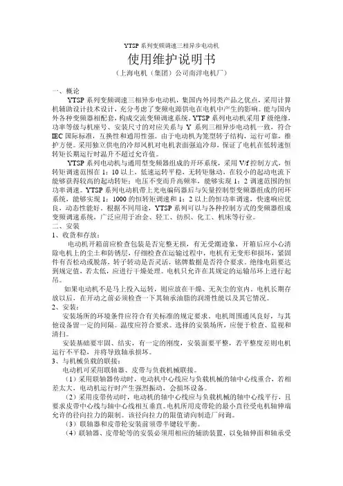 YTSP系列变频调速三相异步电动机