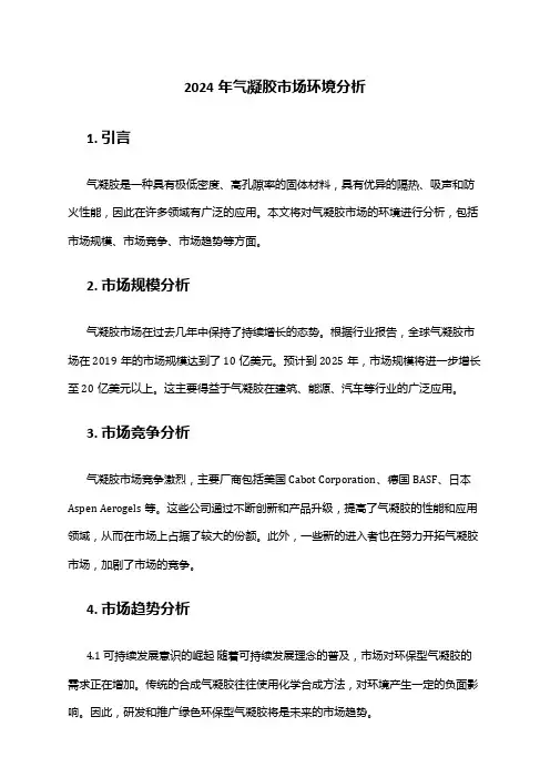 2024年气凝胶市场环境分析