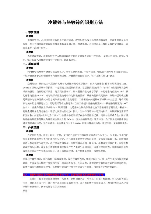 冷镀锌与热镀锌的识别方法