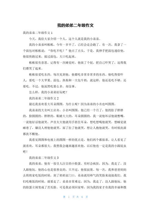 我的弟弟二年级作文