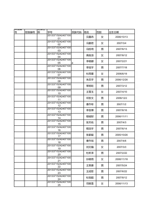学生基本信息模版
