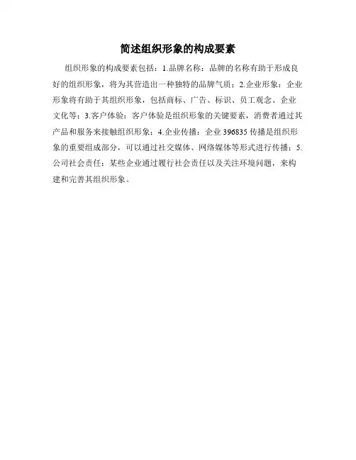 简述组织形象的构成要素