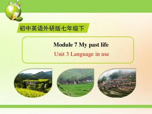 外研版英语七年级下册Module 7 My past lifeUnit 3 Language in use课件(共13张PPT)