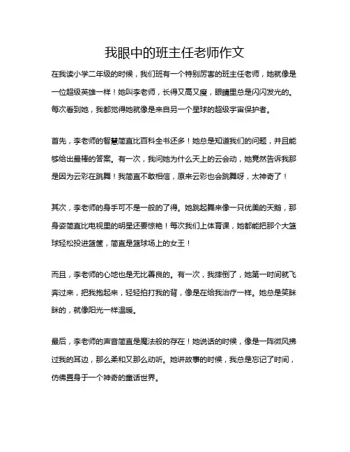 我眼中的班主任老师作文