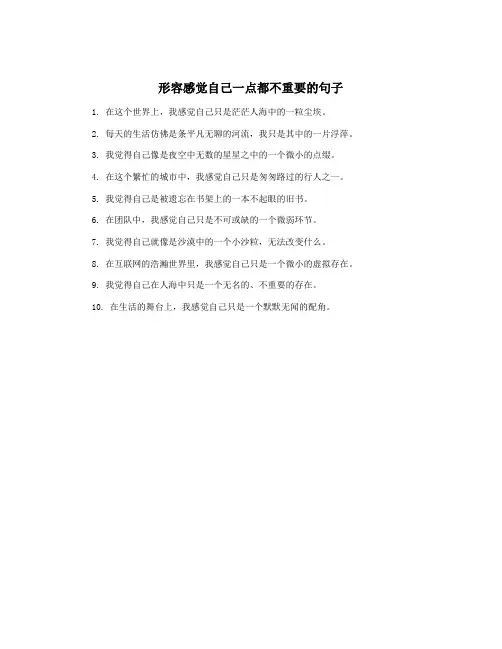 形容感觉自己一点都不重要的句子