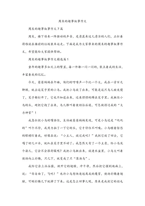 周末的趣事叙事作文