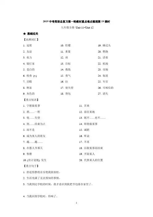 2019中考英语总复习第一轮教材梳理(人教版)第19课时