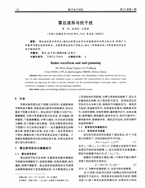 雷达波形与抗干扰