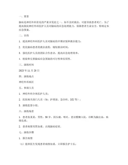 神经外科脑疝应急预案演练