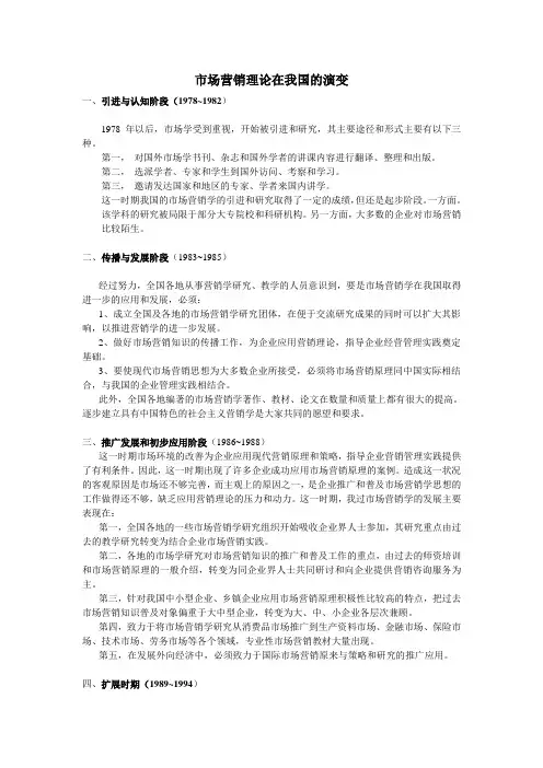 市场营销在我国的演变