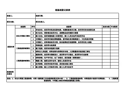 现场巡查记录表